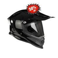IBK Motorbike Racing Motocross Adventure Helmet, Glossy Black - 835611