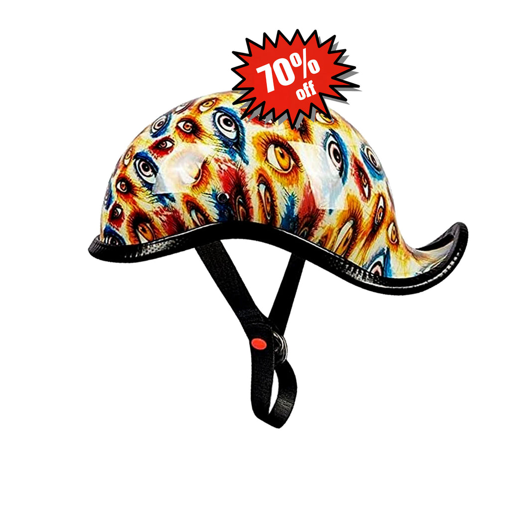 Scooter Half Motorcycle Helmet with Eye Graphics - 078537