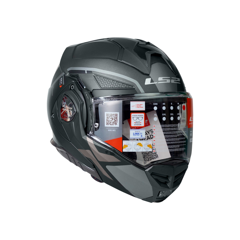 خوذة ال إس تو FF901  أدفانت إكس متريك مودولار (قابلة للطي) بلون التيتانيوم المطفي، - 609278 