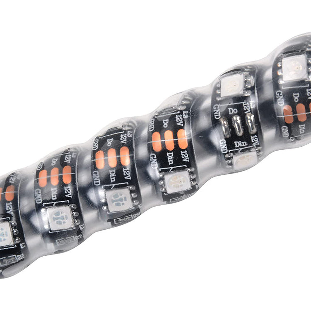 شريط إضاءة  الهوائي بالشكل الحلزوني الملفوف LED RGB  مع خاصية التحكم عن بعد بالوان متعددة - 100336