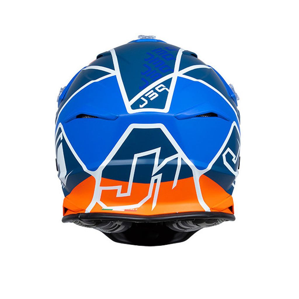 خوذة الدراجة النارية جاست ون موتوكروس J39 ثراستر بلون أبيض فلورسنت وبرتقالي وأزرق -  680010