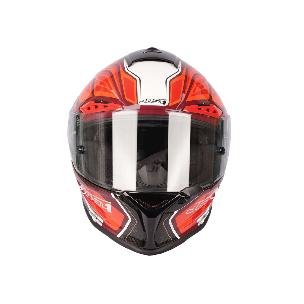 JUST1 J-GPR Instinct Fluo Light Red Carbon Full Face Helmet (ECE)_5