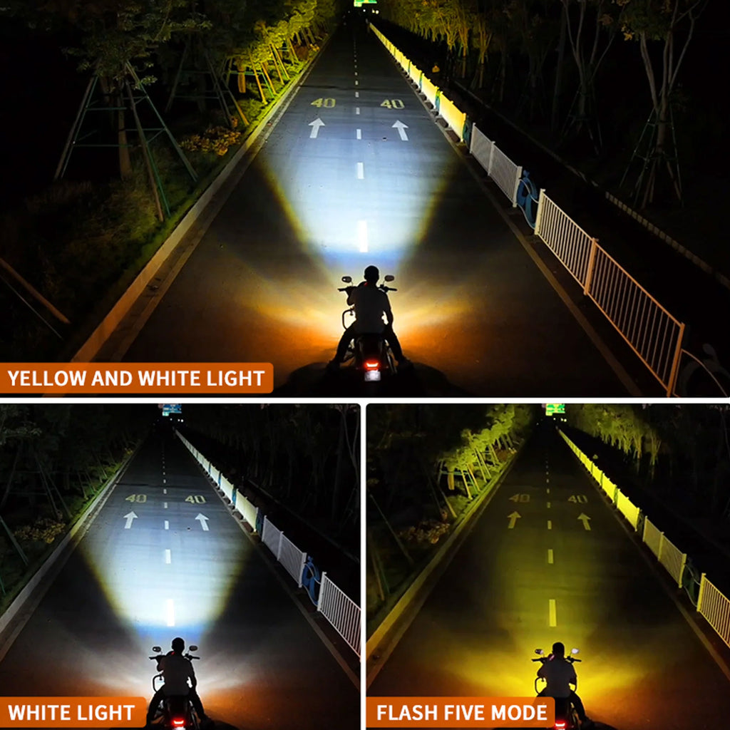 JRY-22 Professional Motorcycle LED Auxiliary Dual Color Light_6