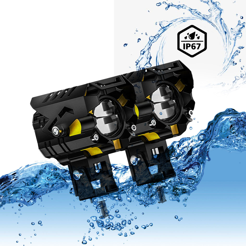 JRY-16 Dual Color Motorcycle Mini Driving Light with Projector Lens_6