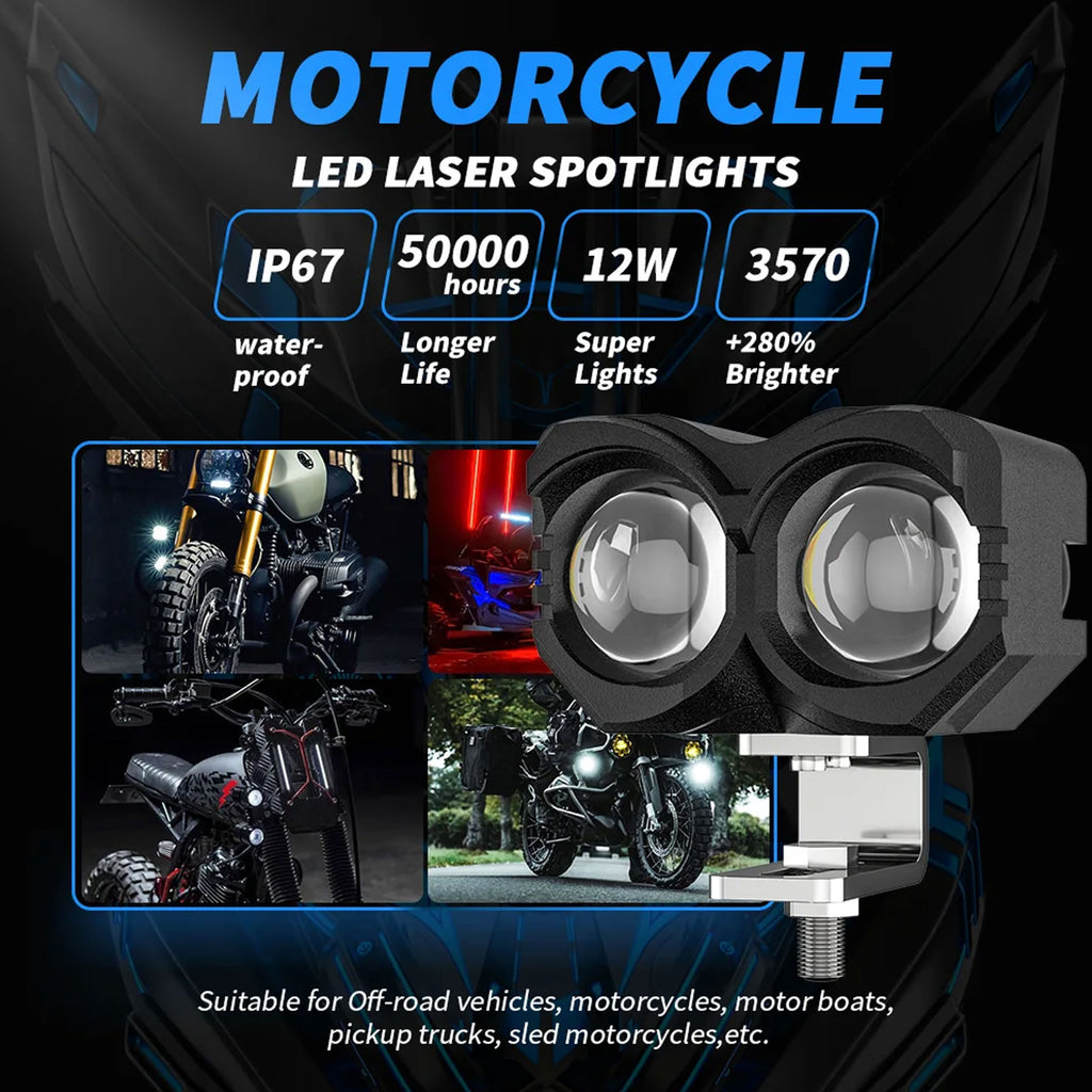 Universal Dual Color Motorcycle LED Headlight Projector Lens JM-40W_5