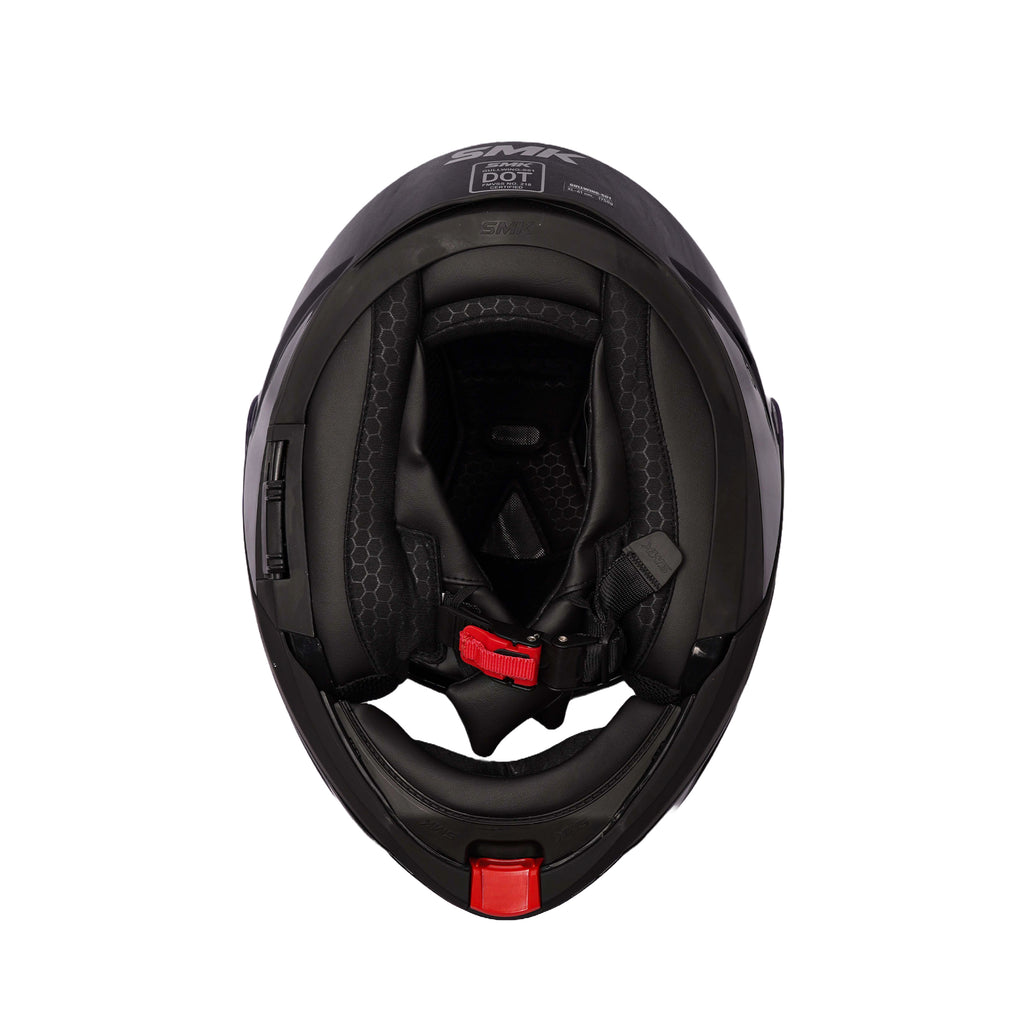 SMK Gullwing Solid Flip Up Motorcycle Helmet Gloss Black GL 200_6