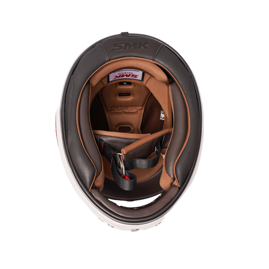 SMK Retro Solid Full Face Motorbike Helmet White GL130_6