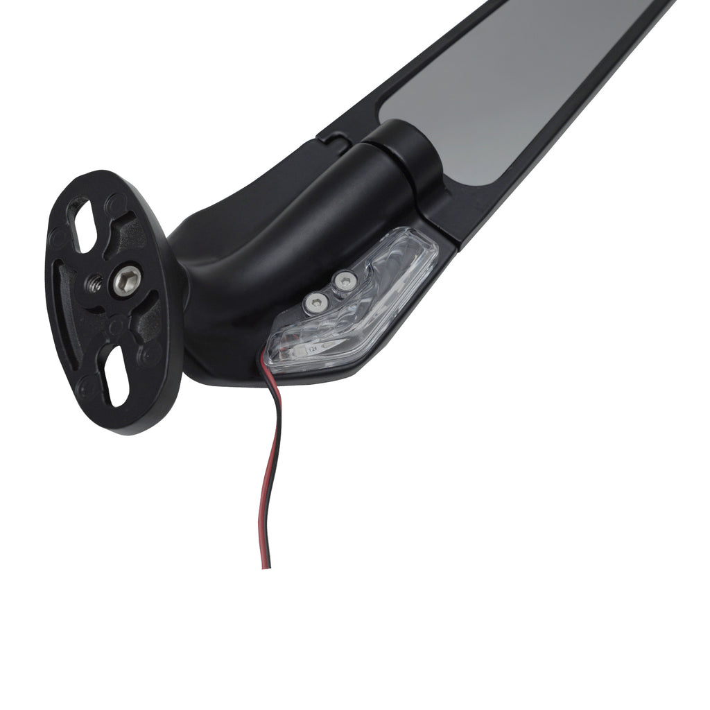 زوج من مرايا الدراجة النارية ذات الأجنحة الهوائية القابلة للتعديل والدوران - 702615
