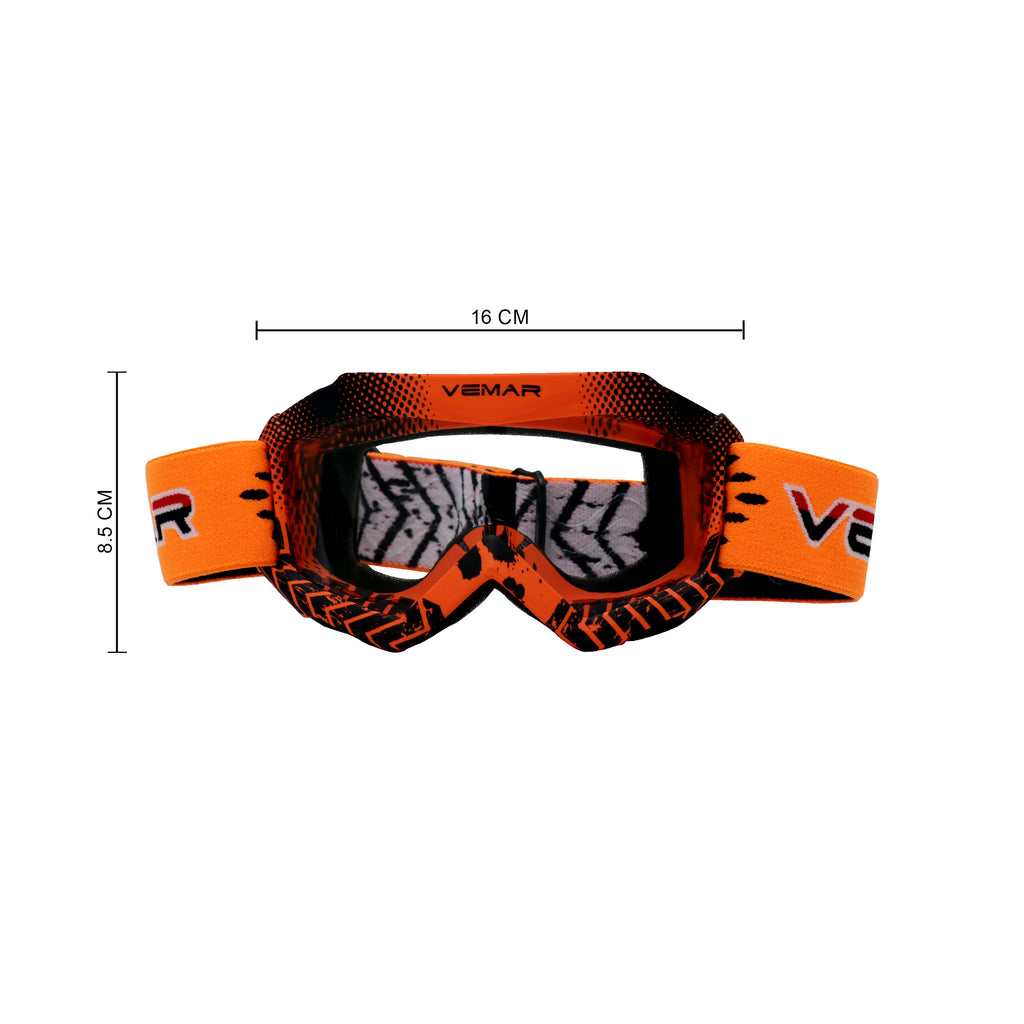 VEMAR Kid's Protective On/Off-Road Dirt Bike Goggles - Orange_2