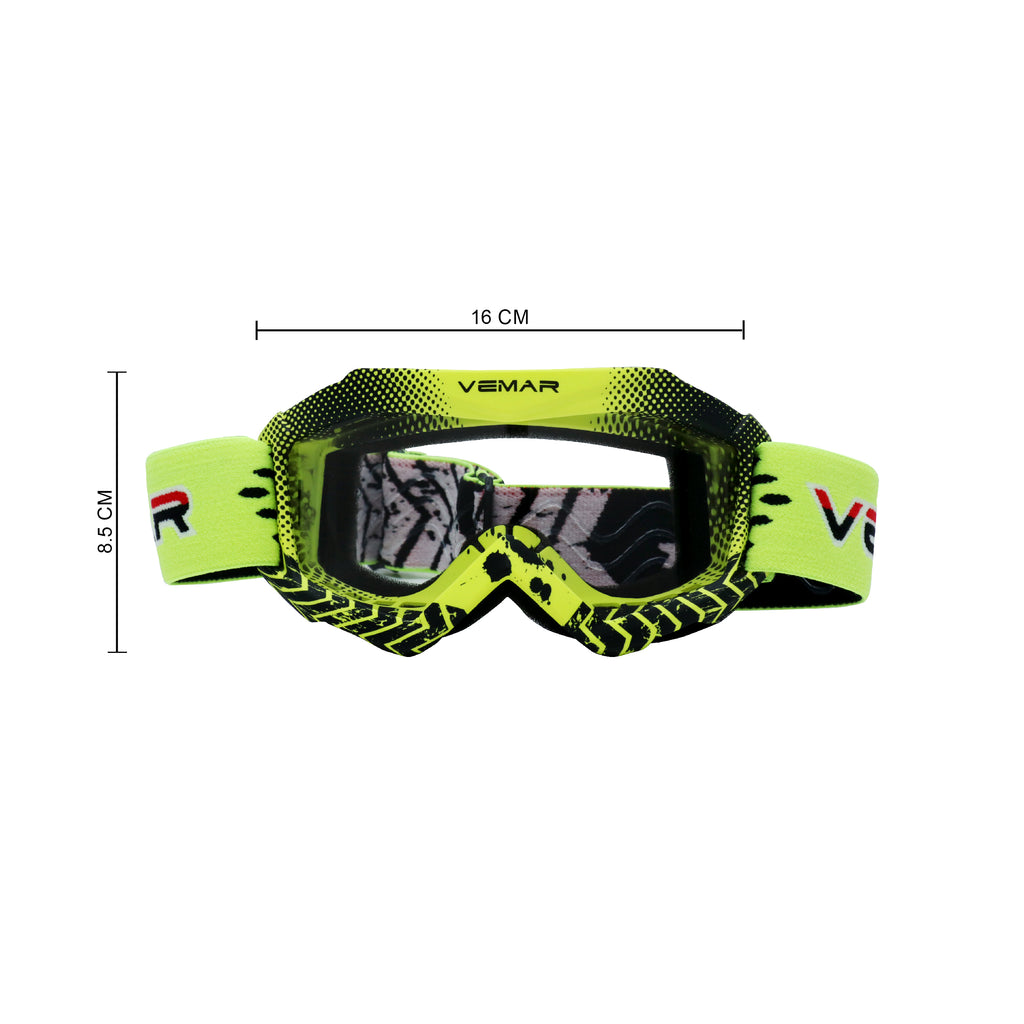 VEMAR Kid's Protective On/Off-Road Dirt Bike Goggles - Fluorescent Green_5