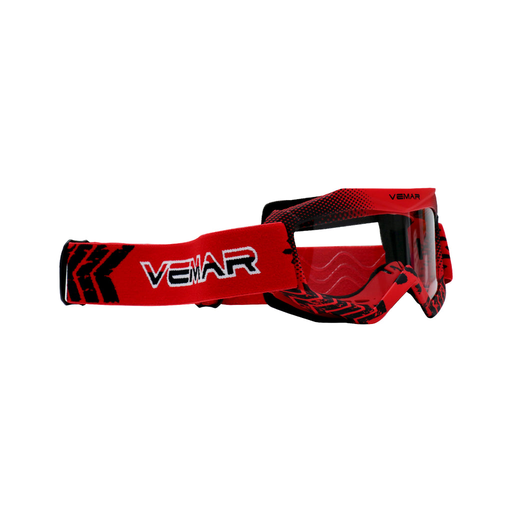 VEMAR Kid's Protective On/Off-Road Dirt Bike Goggles - Red_2