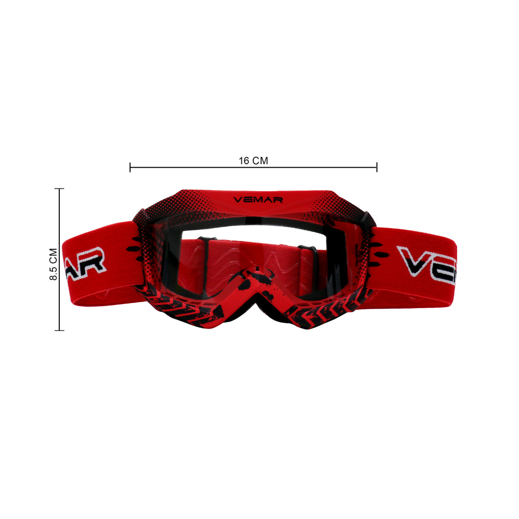 VEMAR Kid's Protective On/Off-Road Dirt Bike Goggles - Red_5