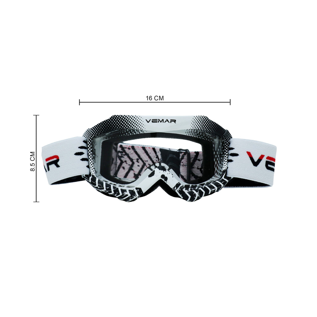 VEMAR Kid's Protective On/Off-Road Dirt Bike Goggles - White_5