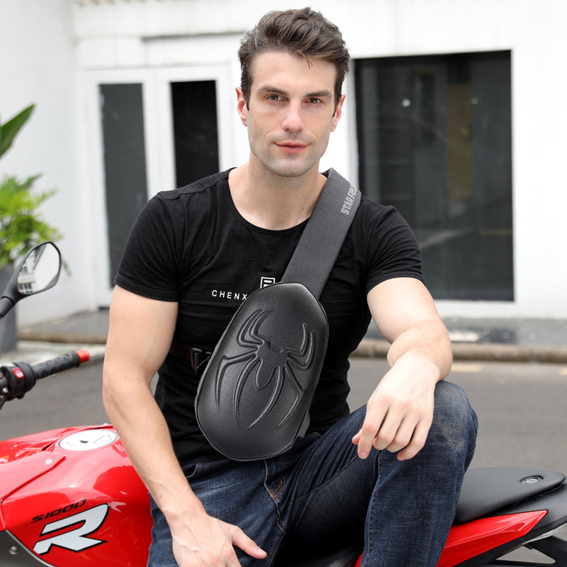 حقيبة صدر / حقيبة ظهر للدراجة النارية بتصميم عنكبوت ، حقيبة عنكبوت ثلاثية الأبعاد 32 سم (طول) × 20 سم (عرض) أسود SKB-351 AK-708748