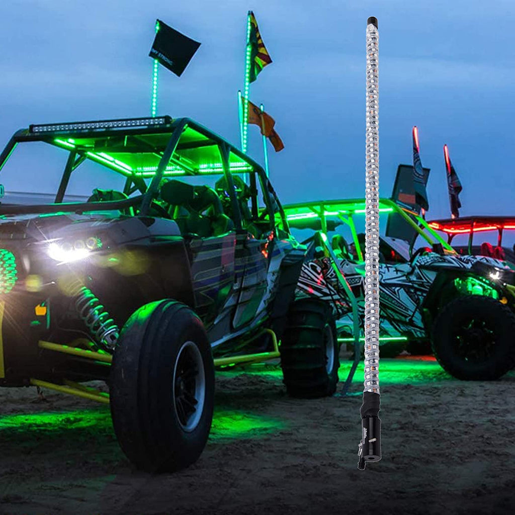 شريط إضاءة LED متعدد الألوان مع هوائي  بشكل حلزوني ملفوف بالتحكم عن بعد -  100334