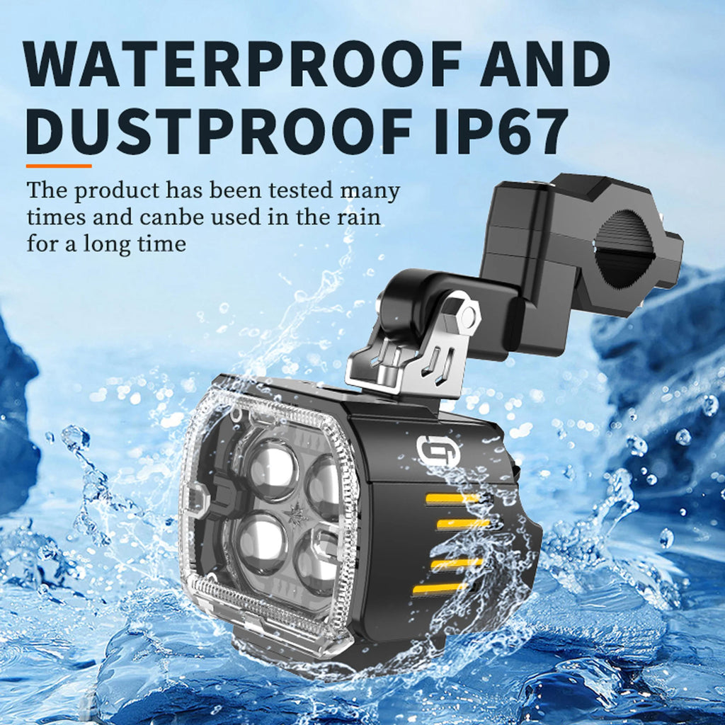 JRY-22 Professional Motorcycle LED Auxiliary Dual Color Light_5