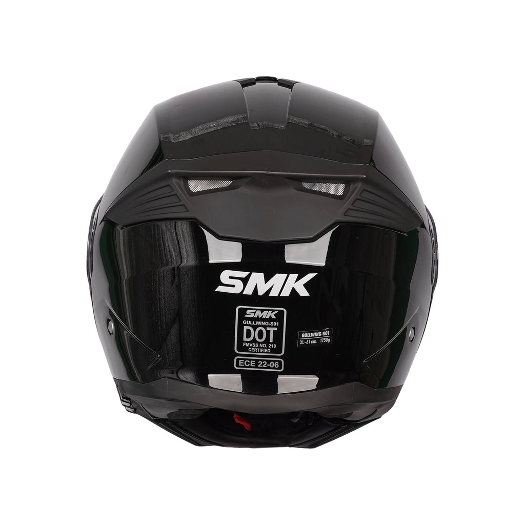 SMK Gullwing Solid Flip Up Motorcycle Helmet Gloss Black GL 200_7