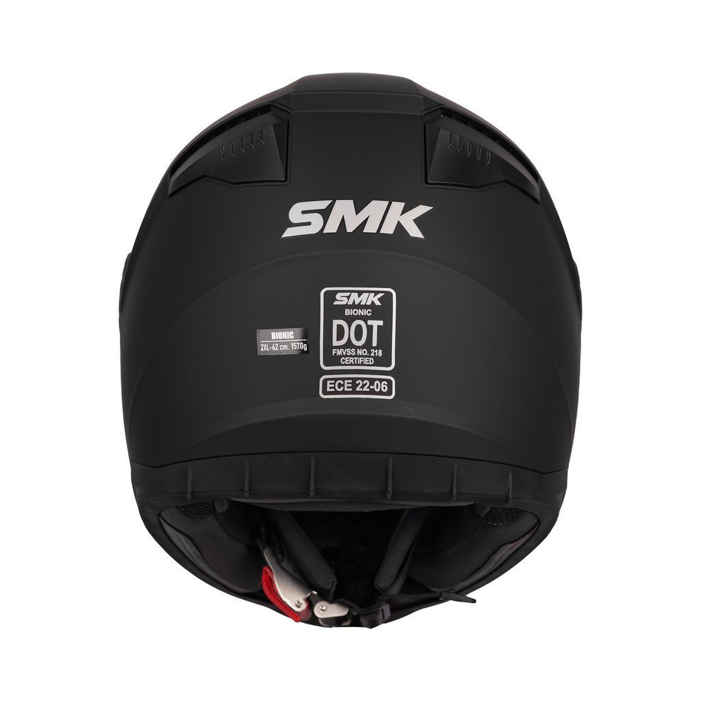 SMK Bionic Adult Solid Matte Black MA200 Full Face Helmet_7