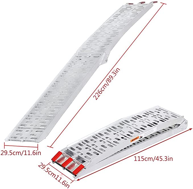 2PC Aluminum Loading Ramps with Easy Rubber Handle AK-80401_6