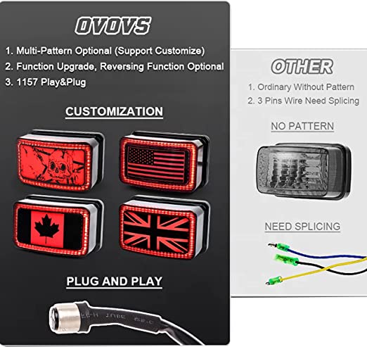 مصباح خلفي LED بشكل الجمجمة مع ضوء الفرامل الخلفي لدراجات ATV الخلفي AK-804403