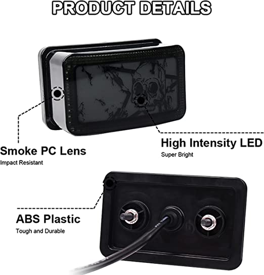 White Halo Smoker YFM ATV LED Tail Light_2