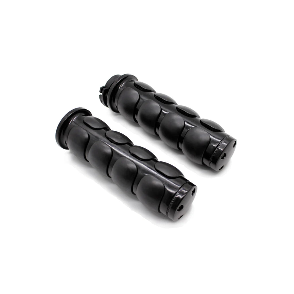 مقابض يد مطاطية مريحة لمقود الدراجة النارية مقاس 7/8 بوصة مع سدادات طرفية للمقود - 817118