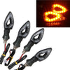 4 PCS of Front, Rear LED Indicator Light for Bullet Universal For Bike, Amber_2