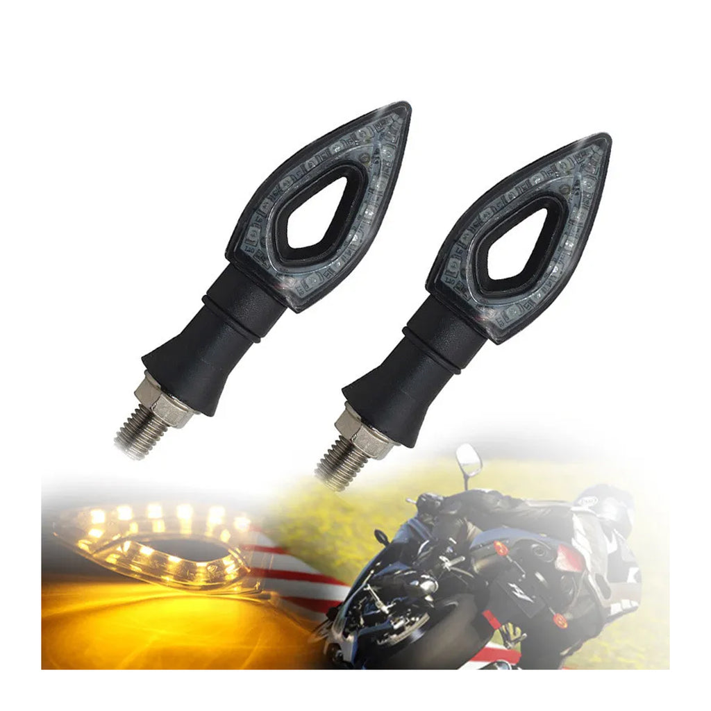 4 PCS of Front, Rear LED Indicator Light for Bullet Universal For Bike, Amber_4