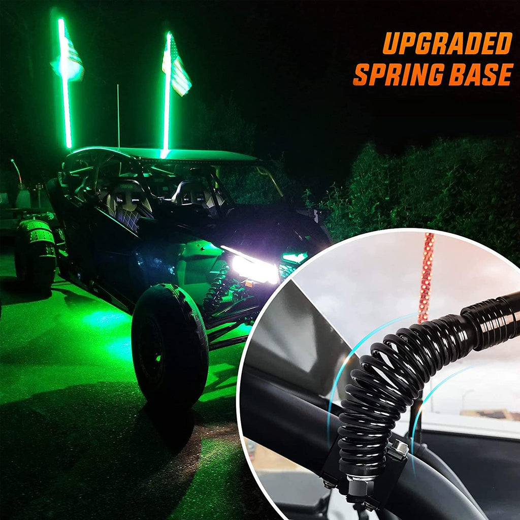 شريط إضاءة LED متعدد الألوان مع هوائي  بشكل حلزوني ملفوف بالتحكم عن بعد -  100334