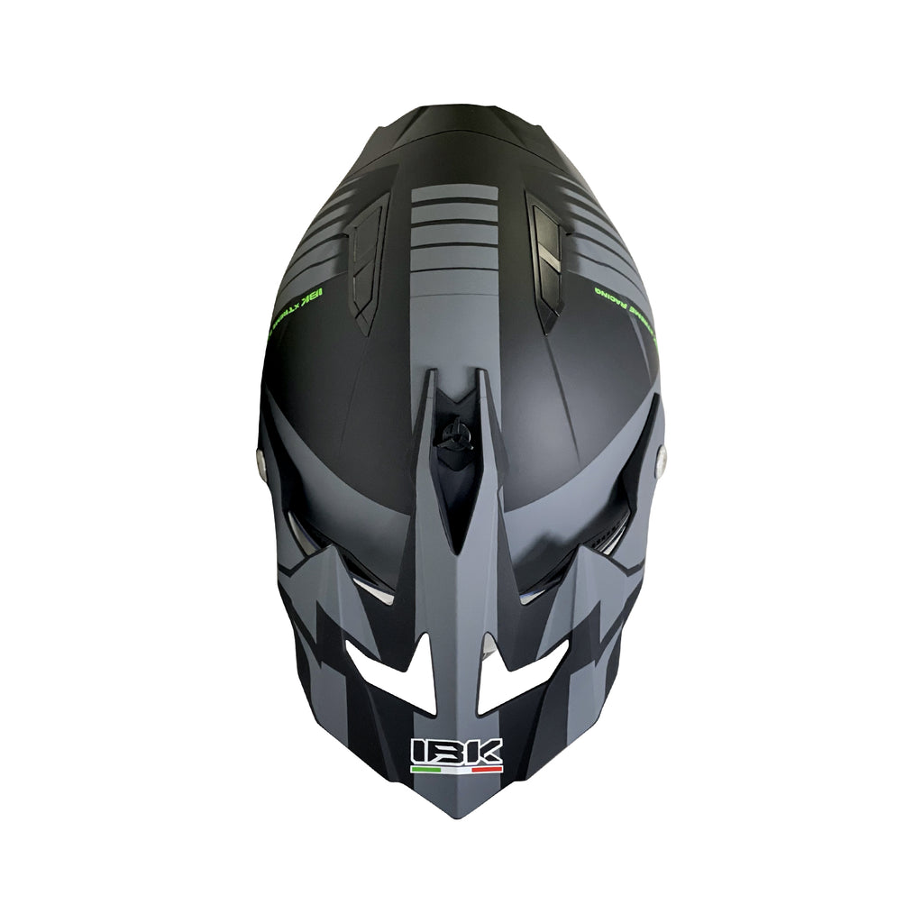 IBK Off Road Motorcycle Motocross Helmet with Glass, Matte Gray/Black - 835609_3