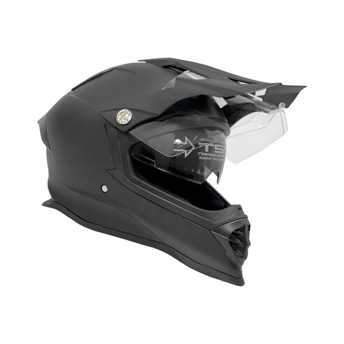 IBK Off Road Motorcycle Motocross Helmet with Glass & Matte Black - 835610_1