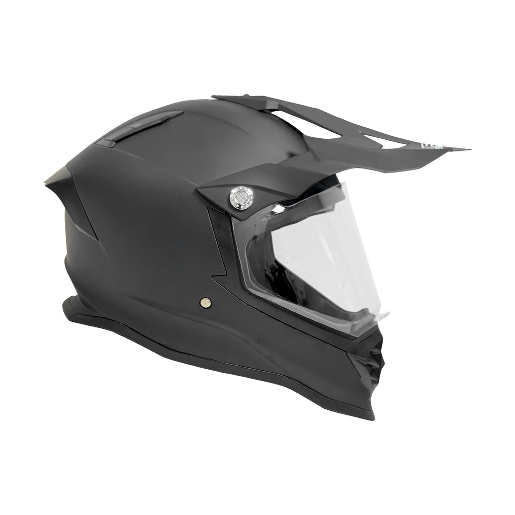 IBK Off Road Motorcycle Motocross Helmet with Glass & Matte Black - 835610_3