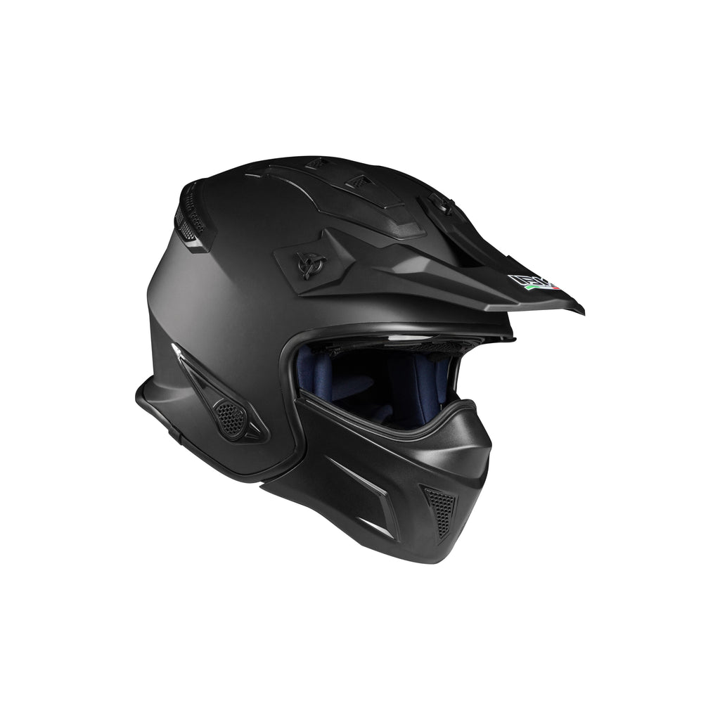 IBK Motorcycle Motocross Full Face Helmet with Glass, Black Matte- 835612