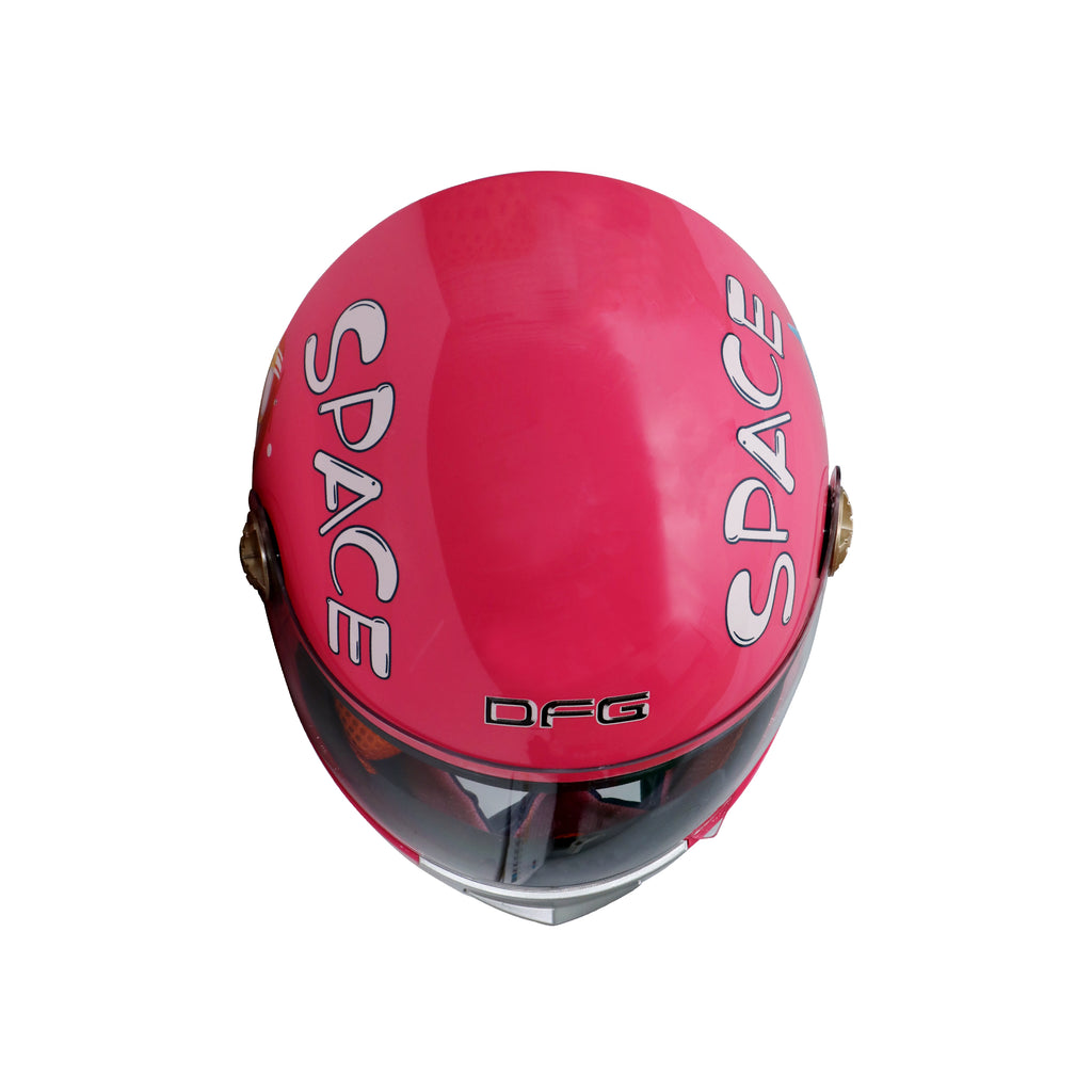 خوذة الحماية للأطفال وجه كامل باللون الوردي   - 836578