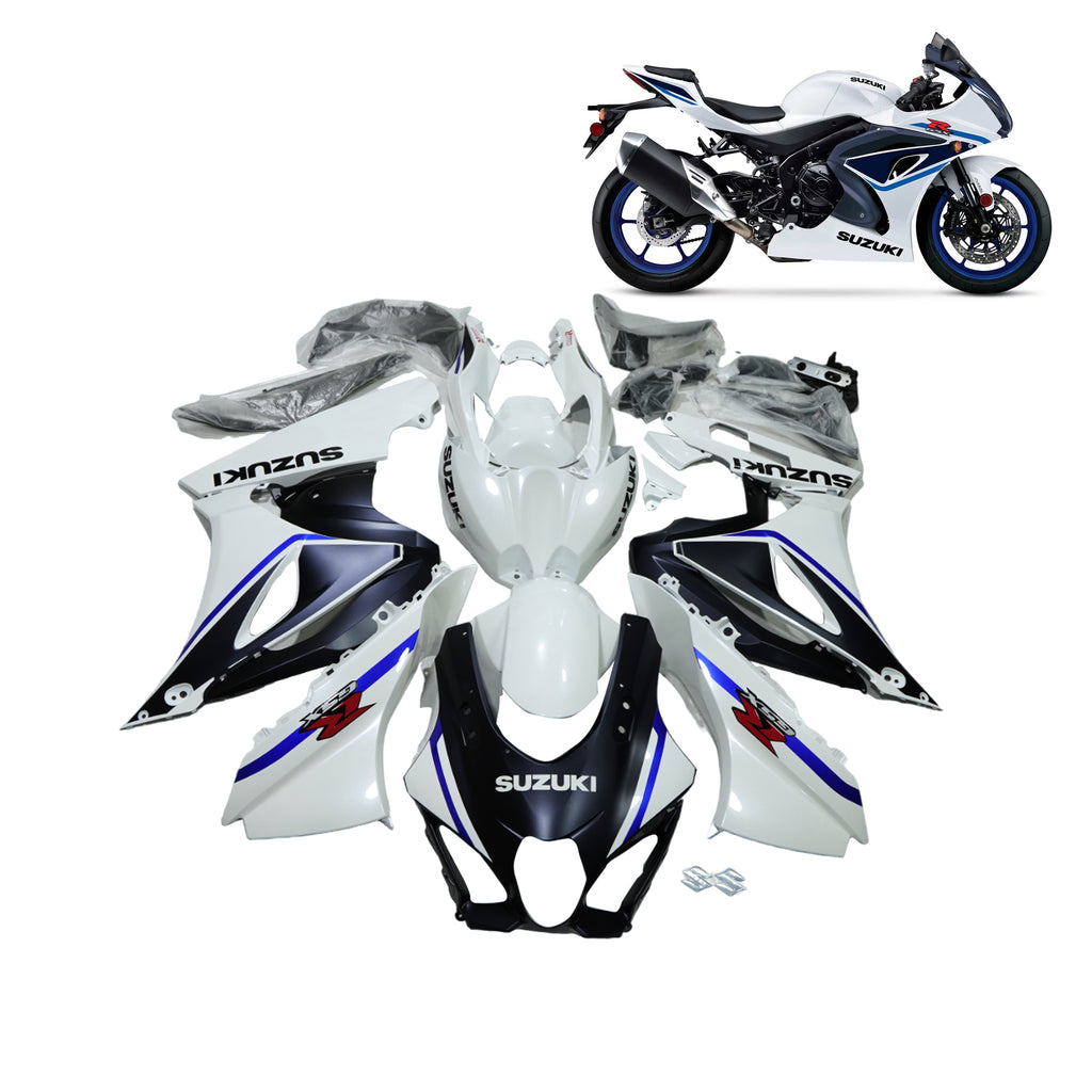 طقم هيكل سوزوكي GSXR1000 2017-23، أغطية تغليف دراجات نارية بديلة لون زرقاء وبيضاء، طقم هيكل كامل - 839417