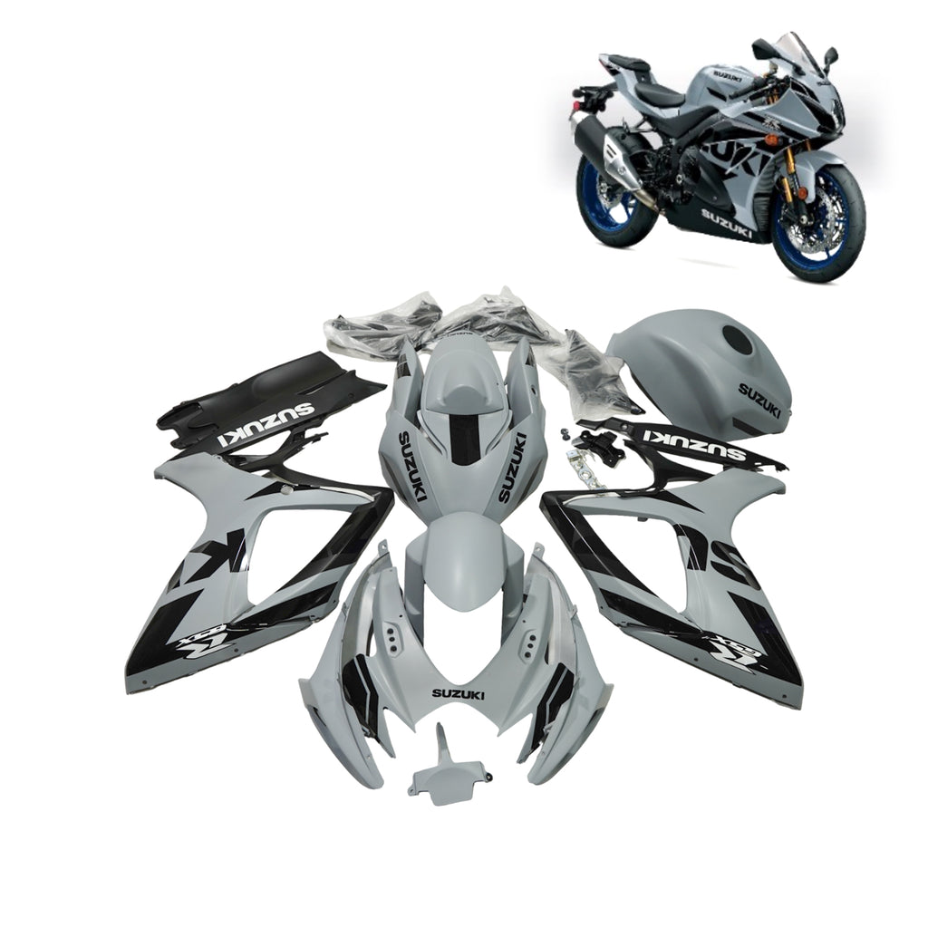 طقم أغطية كاملة باللون الفضي والأسود لـهيكل  دراجة سوزوكي GSXR600/750 2006-07 رقم - 839429