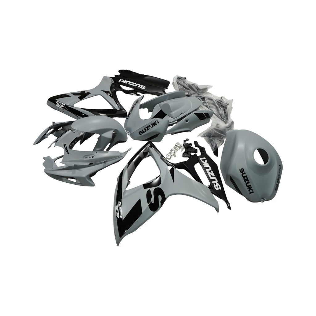 طقم أغطية كاملة باللون الفضي والأسود لـهيكل  دراجة سوزوكي GSXR600/750 2006-07 رقم - 839429