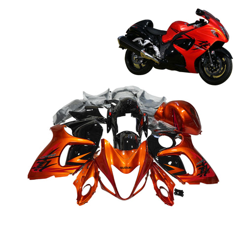 غطاء هيكل أو طقم أغطية كامل باللون البرتقالي اللامع والأسود لـدراجة هايبوسا HAYABUSA 2008-2020 - 839477