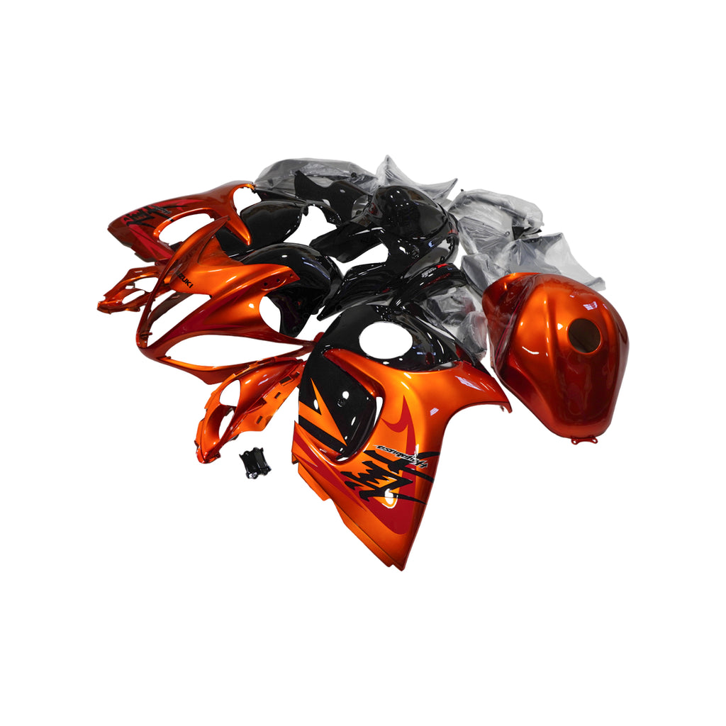 غطاء هيكل أو طقم أغطية كامل باللون البرتقالي اللامع والأسود لـدراجة هايبوسا HAYABUSA 2008-2020 - 839477