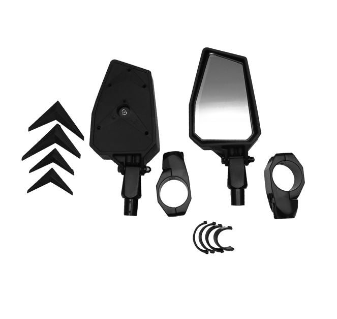 Pair of UTV Side Adjustable/Foldable Rearview Mirror Black_3