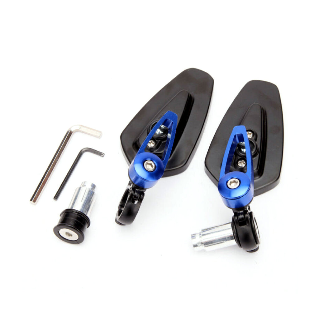 Universal Motorcycle Aluminum Rearview Side Mirror Handle Bar Ends_3