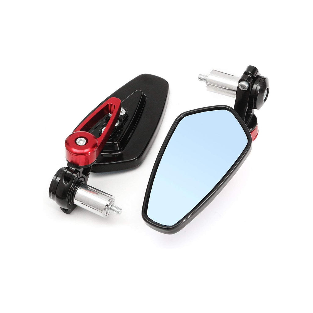 Universal Motorcycle Aluminum Rearview Side Mirror Handle Bar Ends_1