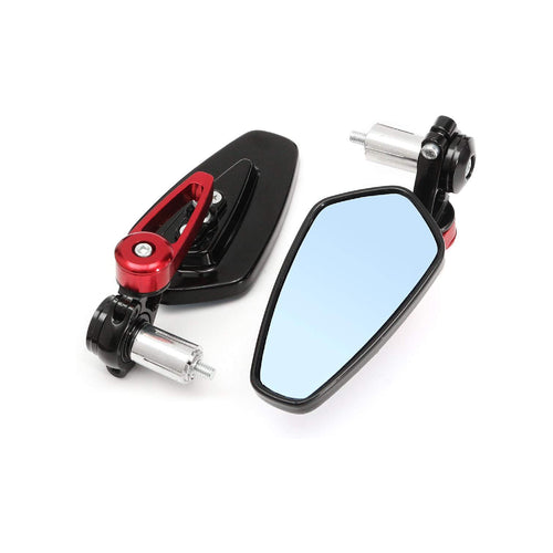 Universal Motorcycle Aluminum Rearview Side Mirror Handle Bar Ends_1