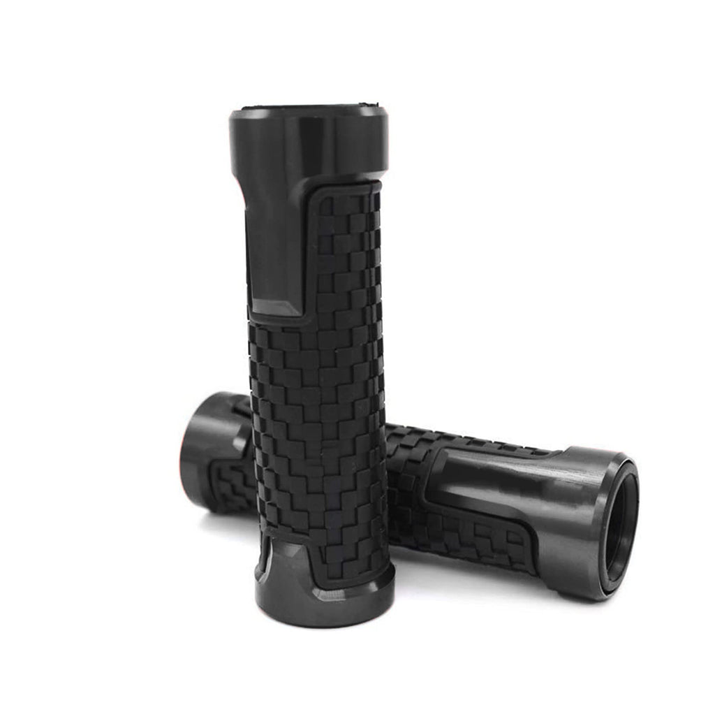 Pair of 7/8''22mm Motorcycle Handlebar Non-Slip Rubber Handle Grips, Black_1