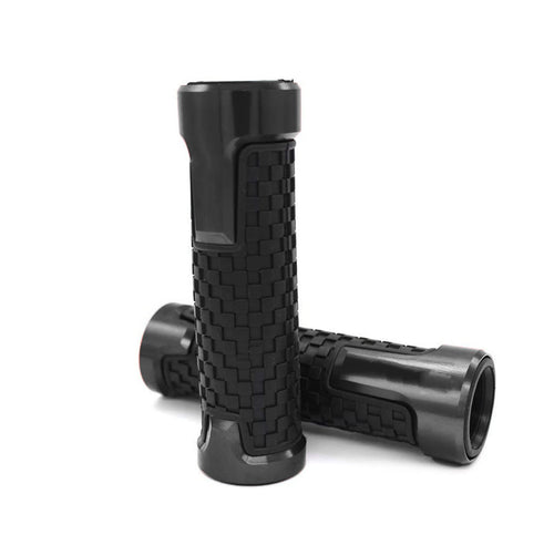 Pair of 7/8''22mm Motorcycle Handlebar Non-Slip Rubber Handle Grips, Black_1