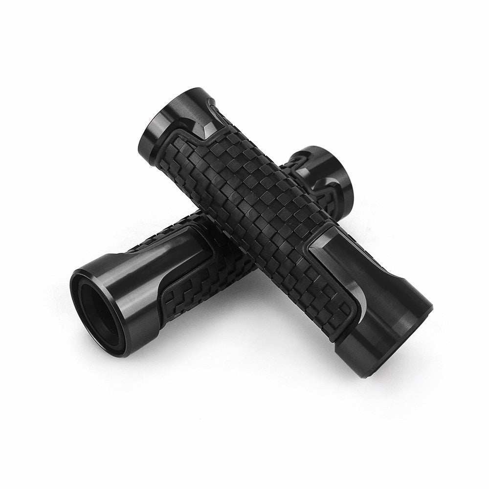 Pair of 7/8''22mm Motorcycle Handlebar Non-Slip Rubber Handle Grips, Black_2