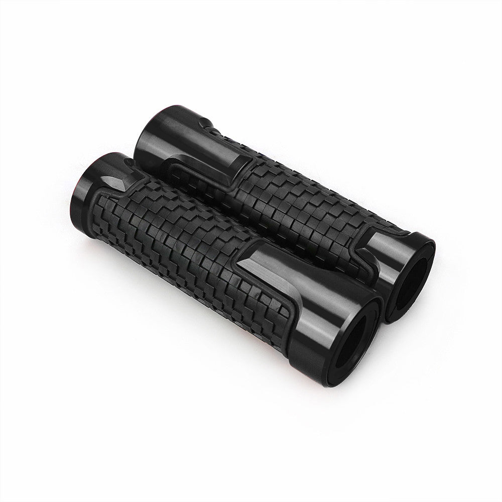 زوج من مقابض مقود الدراجة النارية المطاطية غير قابلة للانزلاق مقاس 7/8 بوصة 22 مم، أسود - EB11239998