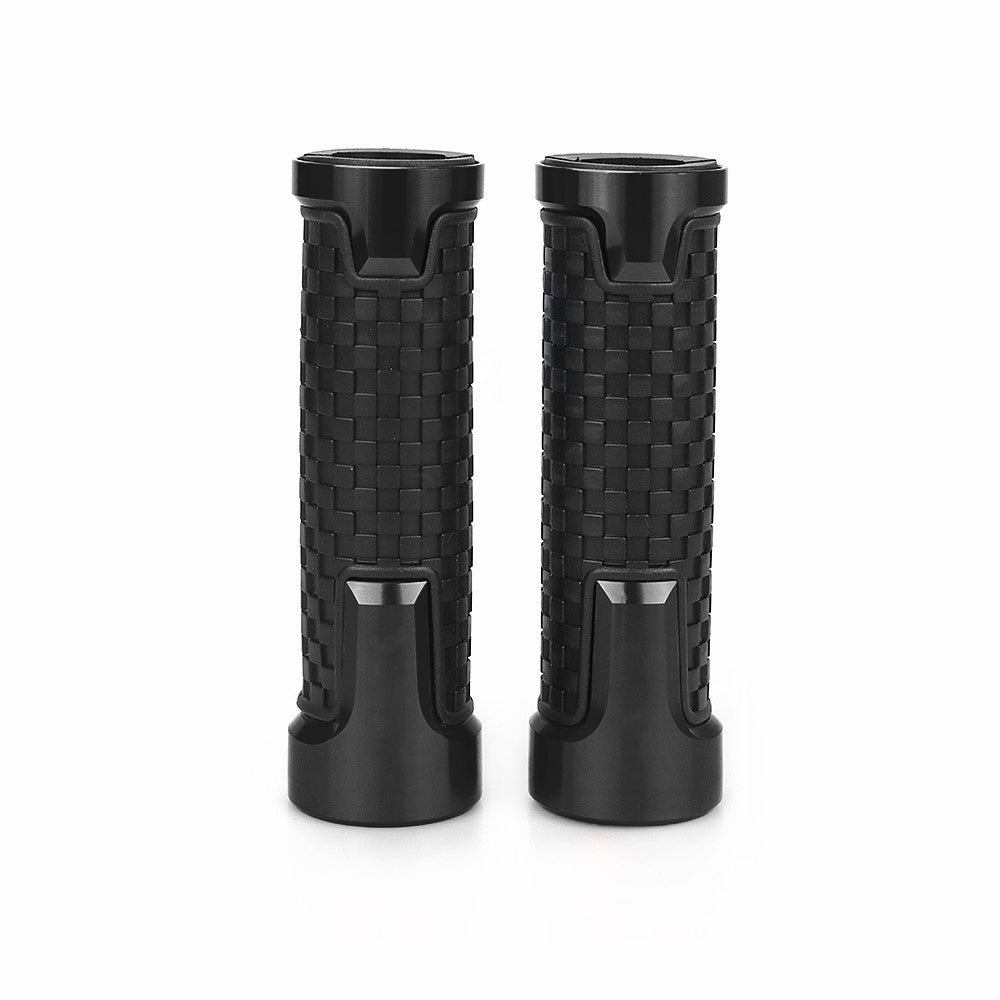 Pair of 7/8''22mm Motorcycle Handlebar Non-Slip Rubber Handle Grips, Black_4
