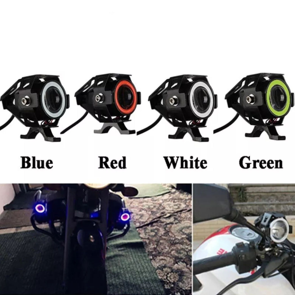 U7 Mini LED Motorcycle Fog Light with Angel Eye Ring & Flashing Beam_2