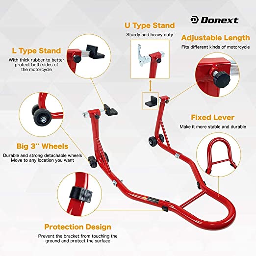 Motorcycle Stand Rear Wheel Lift Swingarm Paddock Stands Red_4